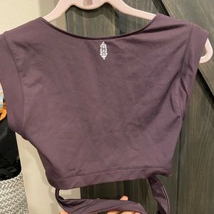 Women's Purple Crop Tie-Back Top